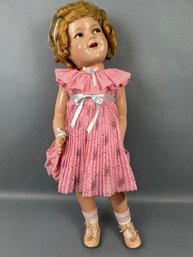 1930s Composition Shirley Temple Doll With Original Wig By Ideal.