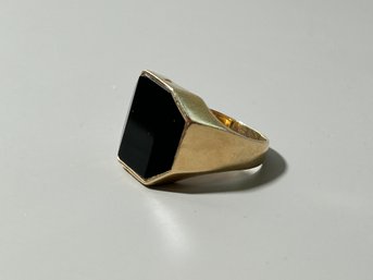 14k And Onyx Mans Ring Sz 10