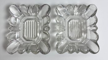 2 Crystal Ashtrays.