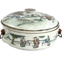 Antique Chinese Famille Porcelain Hand Painted Tureen -Local Pickup