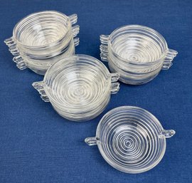 Vintage Anchor Hocking, Manhattan Clear  Glass  Fruit Bowls