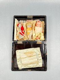Three Antique Small Dolls Bisque And Celluloid