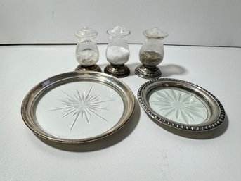 Small Lot Of Sterling And Glass Items