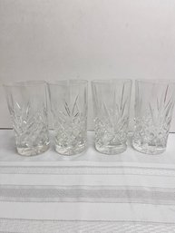 4 Fan Leaf Crystal Tumblers.