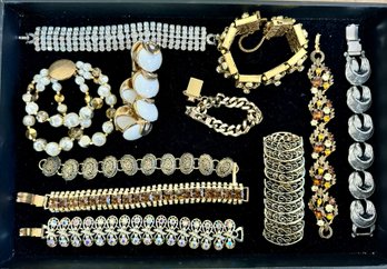 Vintage Lot Of Costume Jewelry Bracelets