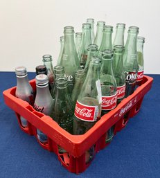 Vintage Lot Of Coca-Cola Crate  21 Assortment Bottles