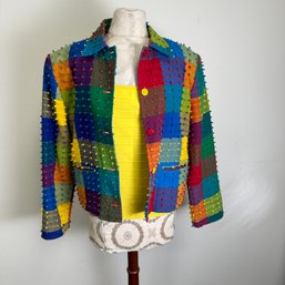 Multi Color Jacket With Sleeveless Yellow Sweater