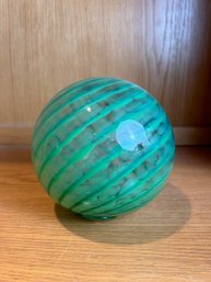 Green Blown Glass Orb