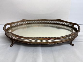 Silver Plate Mirrored Serving Tray With Separate Glass Bottom. Local Pickup