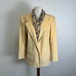 Yellow Ultra Suede Jacket By Da-Rue Of California With Scarf