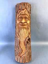 Wood Carving Of A Woodsman Signed By Webb 1982.