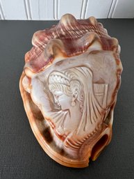 Vintage Hand Carved Cameo Conch Shell (#1)