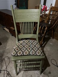 Vintage Green Painted Pressback Chair