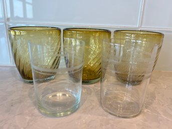 Lot Of 5 Glass On The Rocks And Juice Glasses.  *Local Pick Up Only*