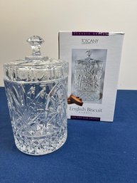 St George Crystal English Biscuit Barrel