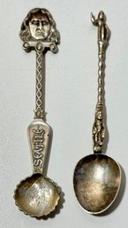 Two Vintage Seattle Souvenir Spoons Sterling