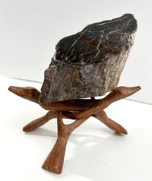 Vintage Petrified Wood With Stand