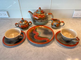 11 Pc Set Hand-painted Dryden Style Dessert Set For 2.  *Local Pick Up Only*