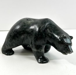 Polished Stone Bear Sculpture