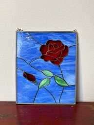 Stained Glass Rose Wall Hanging
