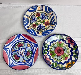 3 Colorful Made In Spain Biscuit Dishes. Local Pickup