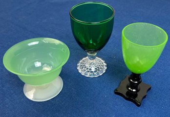 Vintage Green Glassware