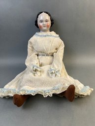 Antique Center Part China Doll.