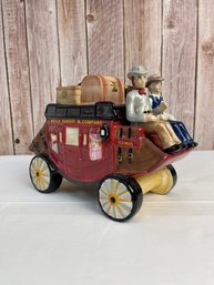 Porcelain Cookie Jar Wells Fargo & Company US Mail Wagon