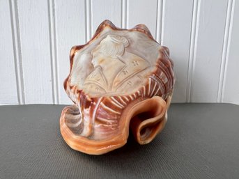 Vintage Hand Carved Cameo Conch Shell (#2)