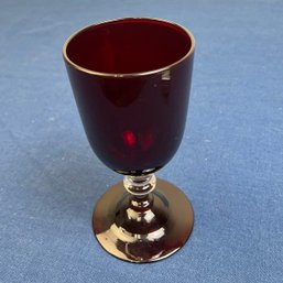 Vintage Ruby Wine Glass Goblet