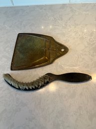 Vintage Brass Table Crumb Sweeper And Pan.  *Local Pick Up Only*