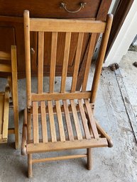 Lot Of 2 Wood Folding Chairs