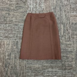 Chocolate Brown Straight Wool Skirt By Roberto Avolio -Italy