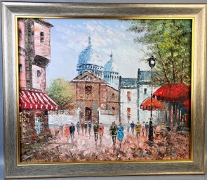 Artistic Impressions Inc. Oil Certified On Canvas Street Scene In Paris Signed Burnett-local Pickup