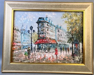 Artistic Impressions Inc. Oil Certified Paris Street Scene Signed  Burnett -local Pickup