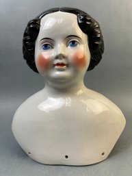 Large China Head With Center Part Hairline.