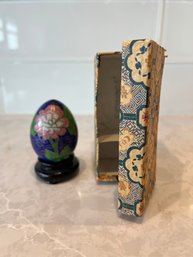 Cloisonn Egg With Stand And Case.  *Local Pick Up Only*