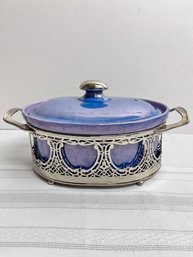 Royal Rochester Heatproof Pearlescent Casserole And Holder.