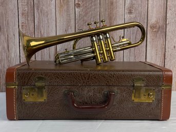 VINTAGE F.E.OLDS & SON TRUMPET WITH CASE & Extras