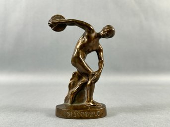 Vintage Made In Italy Metal Discobolo Figure