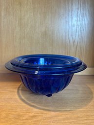Vintage Set Of 3 Blue Nesting Bowls