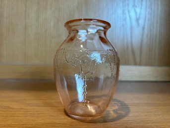 Vintage Pink Depression Glass Small Vase