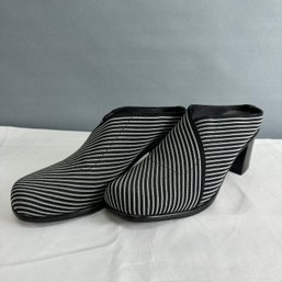 Vivaliz Slip On Black And White Stripe Shoes - 10AAA