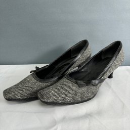 Black And White Tweed Shoes - 10AAA