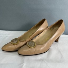 Tan Ferragamo Shoes With Front Buckle - 10AAA