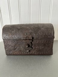 Vintage Hand Punched-Engraved Metal Box