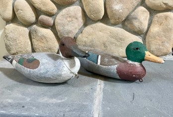 Pair Of Vintage Wooden Duck Decoys