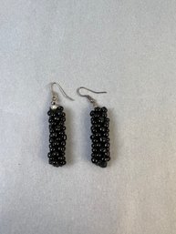 Black Bead Fashion Earrings.