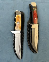 Pakistan Stainless Steel Knives With Leather Sheaths