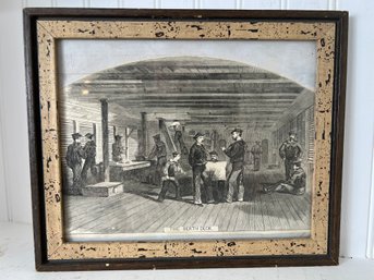 The Berth Deck Engraved Print  - Civil War Monitor Montauk Engraving